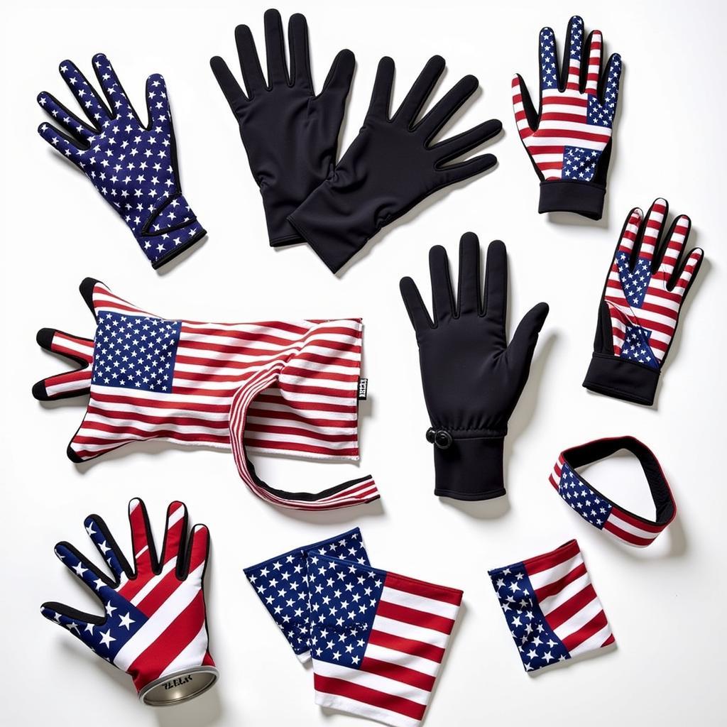 A Collection of Sports Accessories Featuring the American Flag