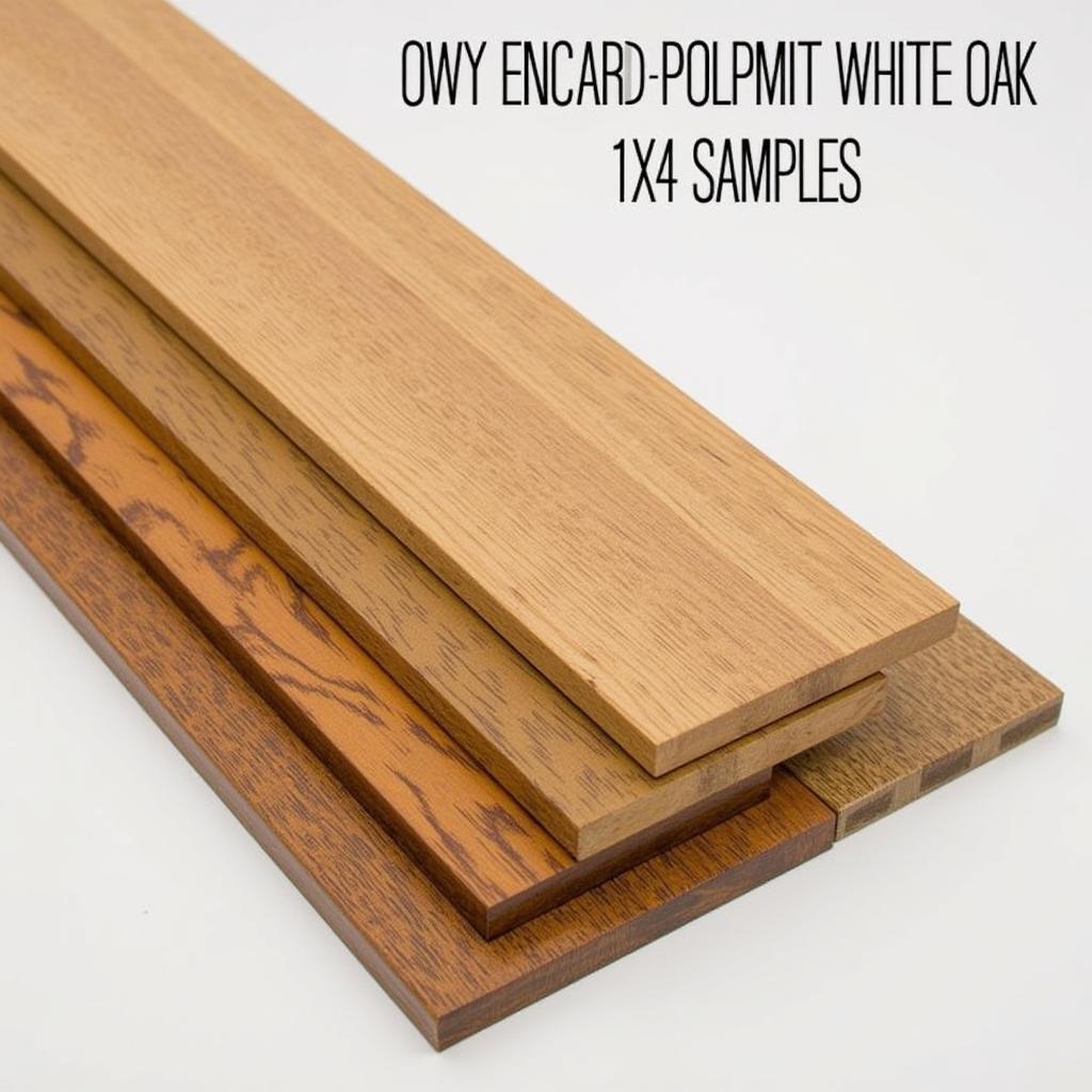 Various Stains Applied to White Oak 1x4 Samples