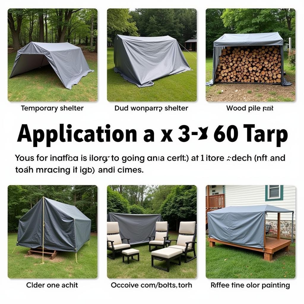 Versatile uses of a 30 x 60 tarp