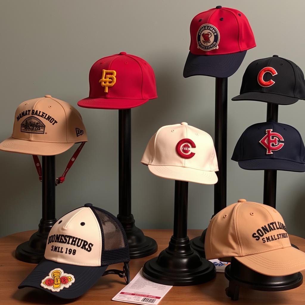 Vintage Baseball Hats Display