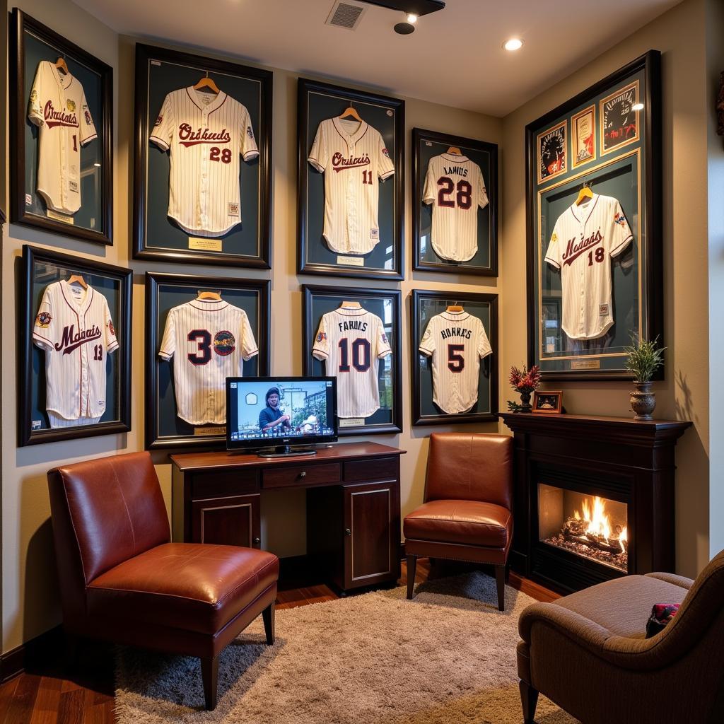 Displaying a Collection of Vintage Baseball Jerseys