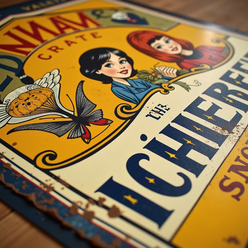 Vintage Cigarette Sign Design Elements