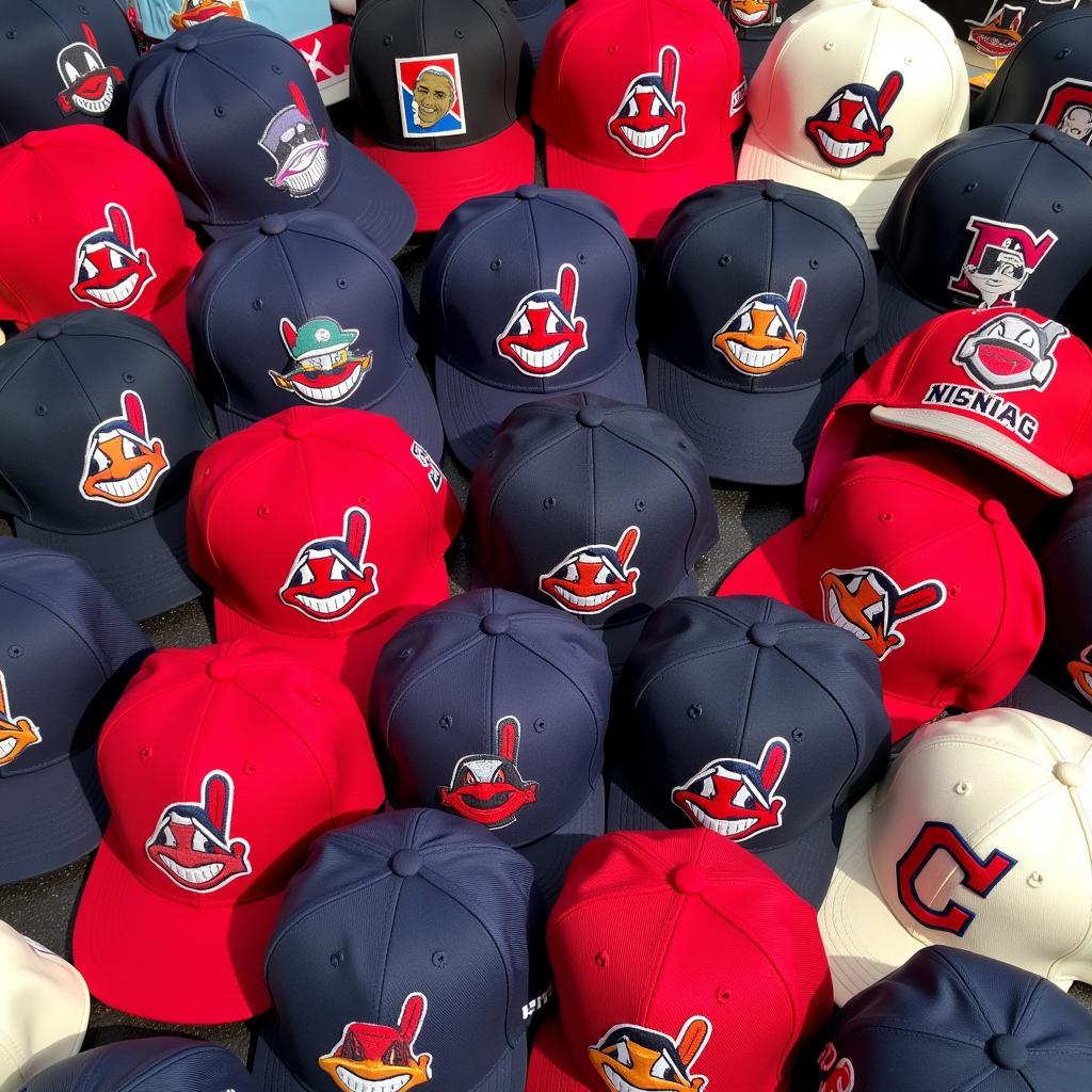 Collection of Vintage Cleveland Indians Hats