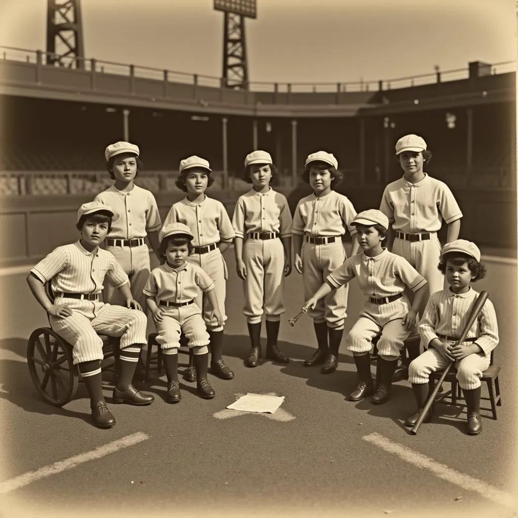 Vintage Doll Baseball Team