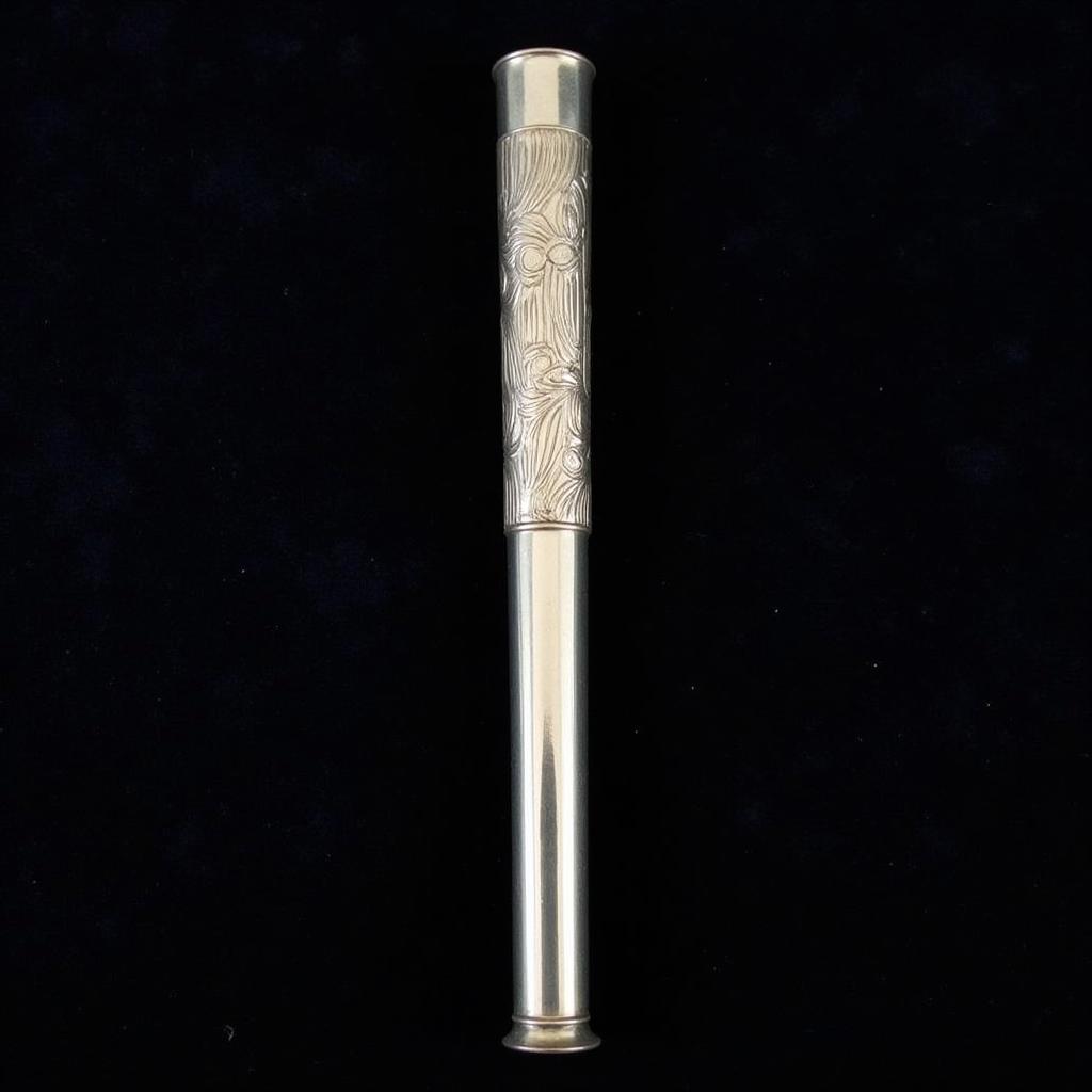 Vintage Engraved Cigarette Holder with Art Deco Design