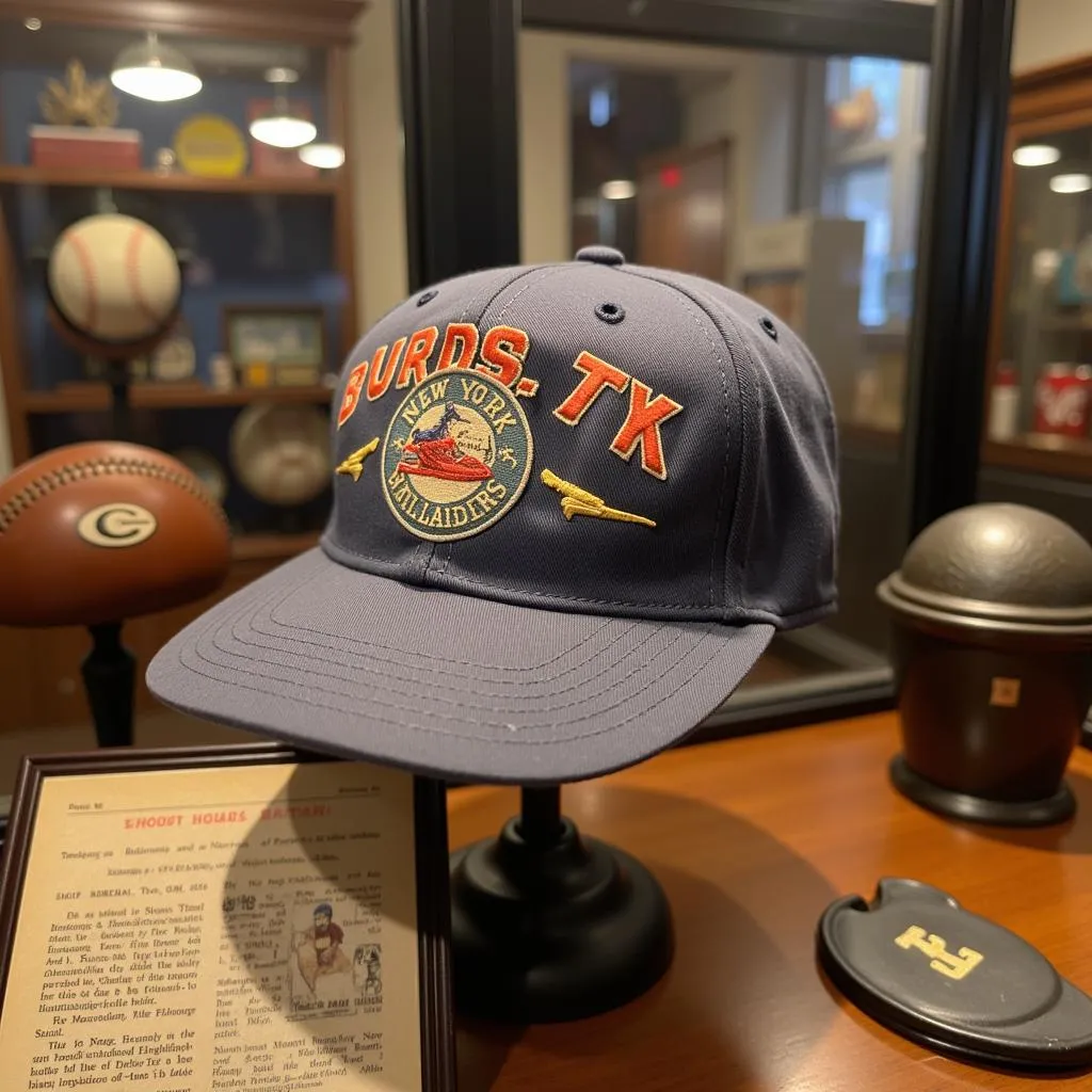 Vintage New York Highlanders Hat on Display