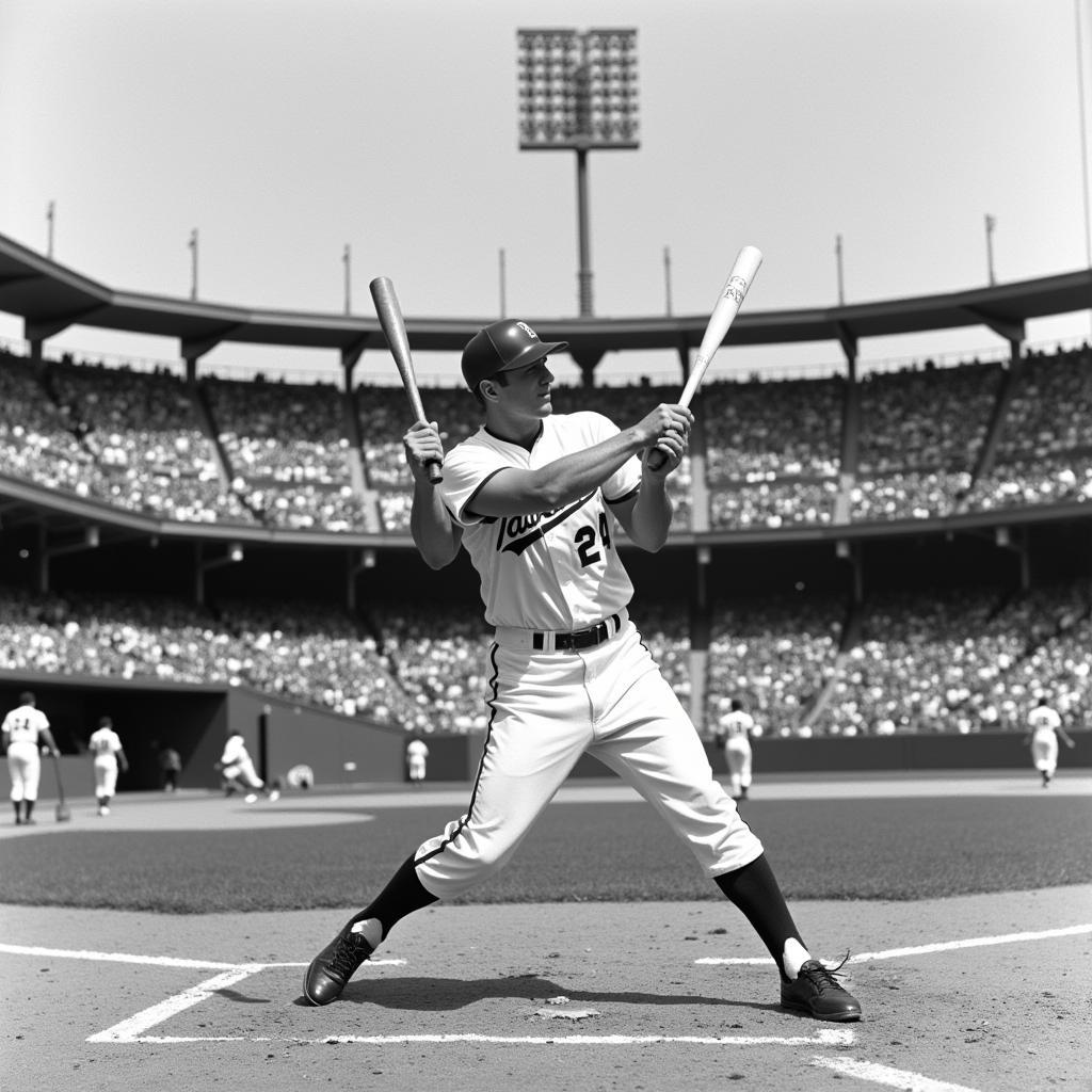  Vintage photo of Stan Musial at bat 