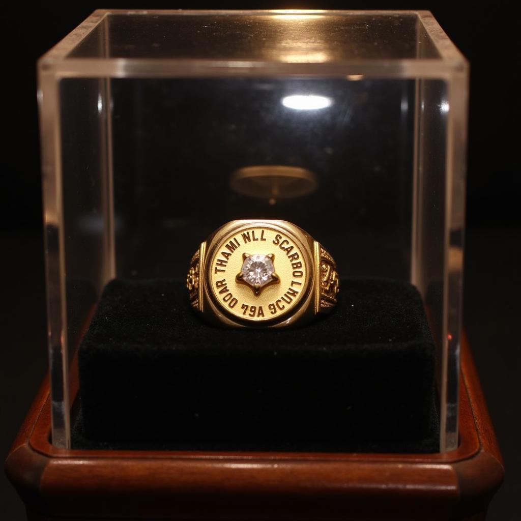 Vintage Softball Championship Ring on Display