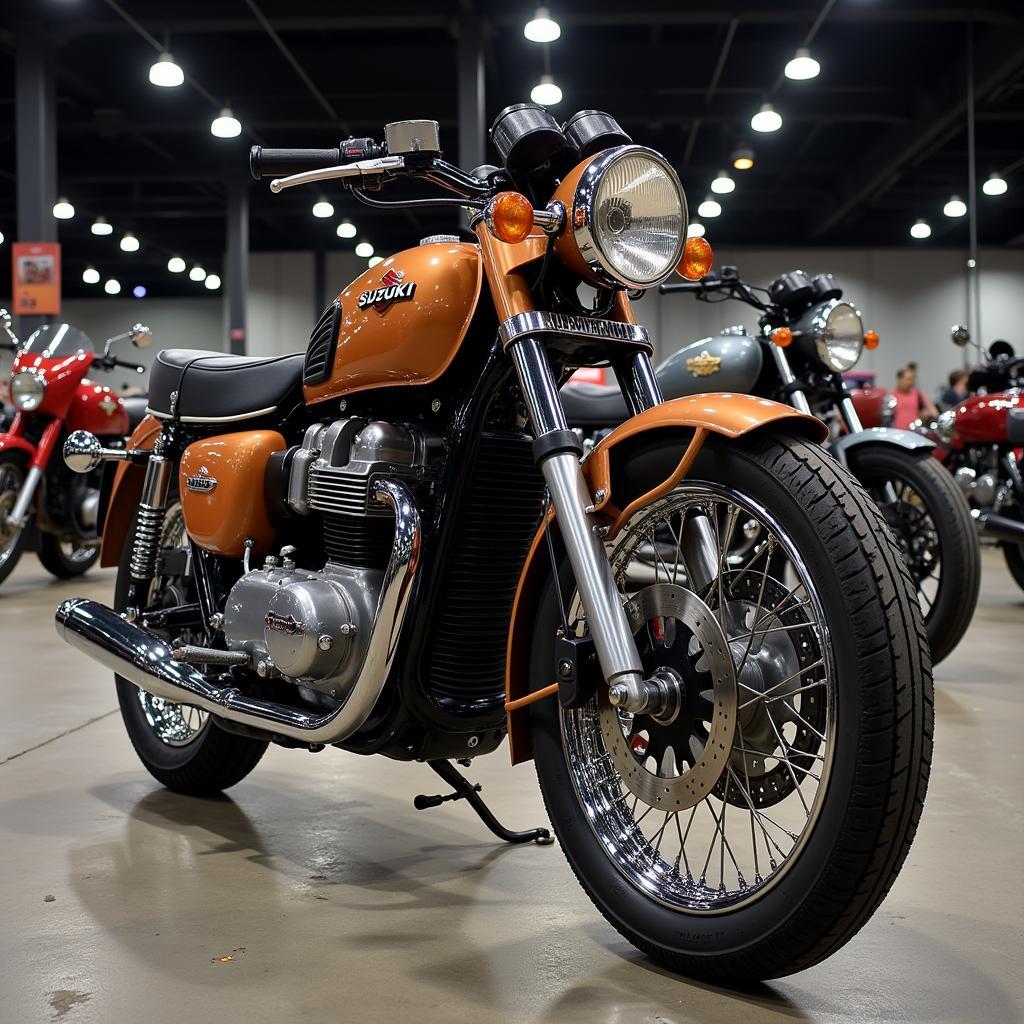 A Restored Vintage Suzuki Motorcycle