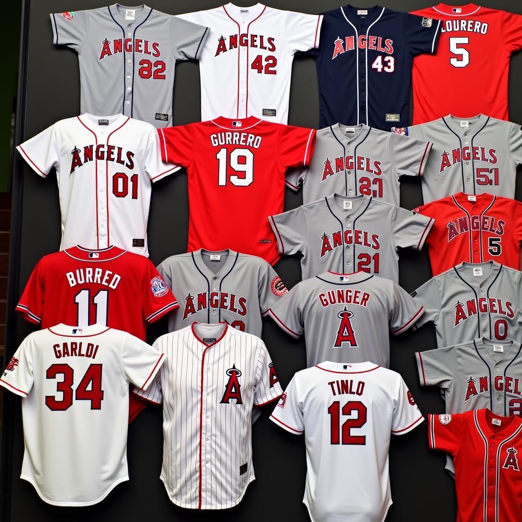 A collection of Vladimir Guerrero Angels jerseys