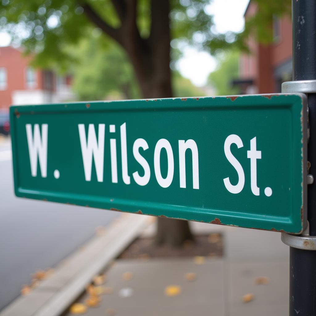 Street sign for W Wilson St