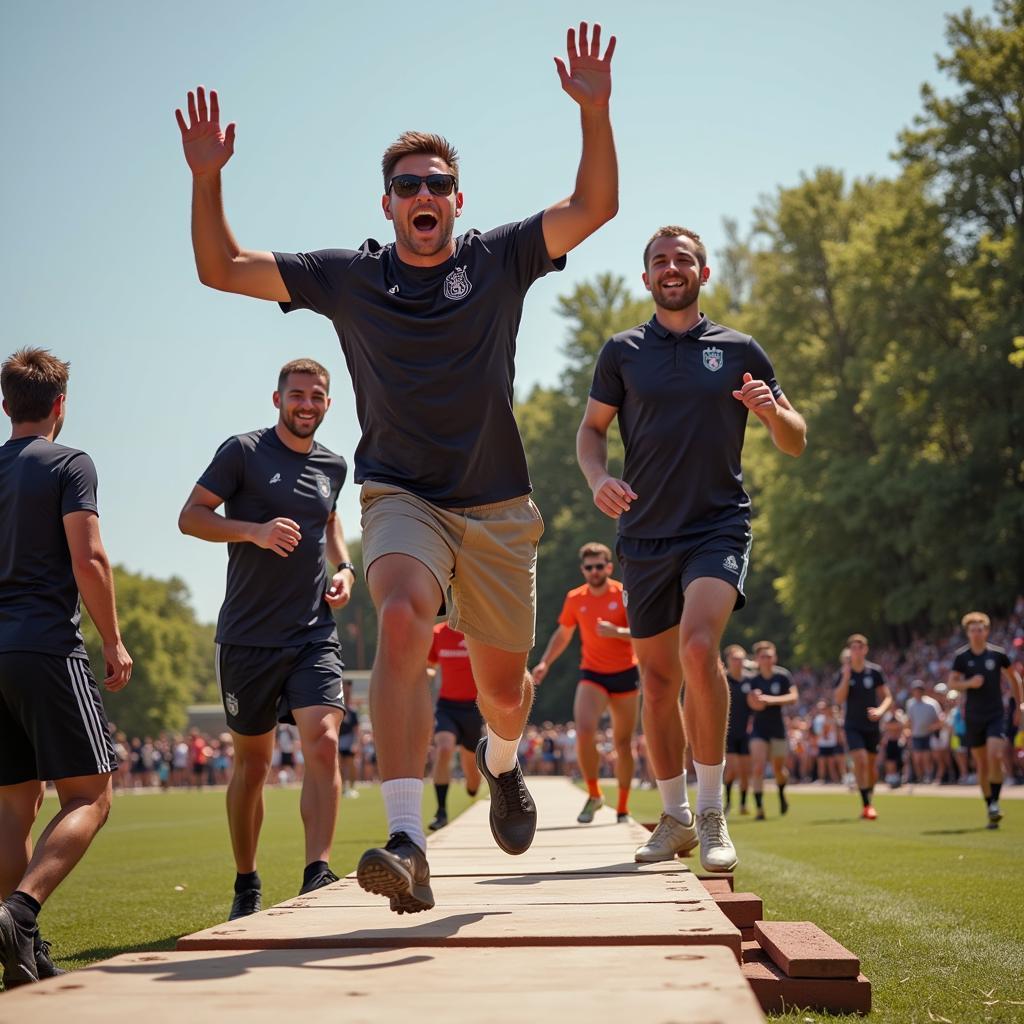 Players Celebrating on the Plank