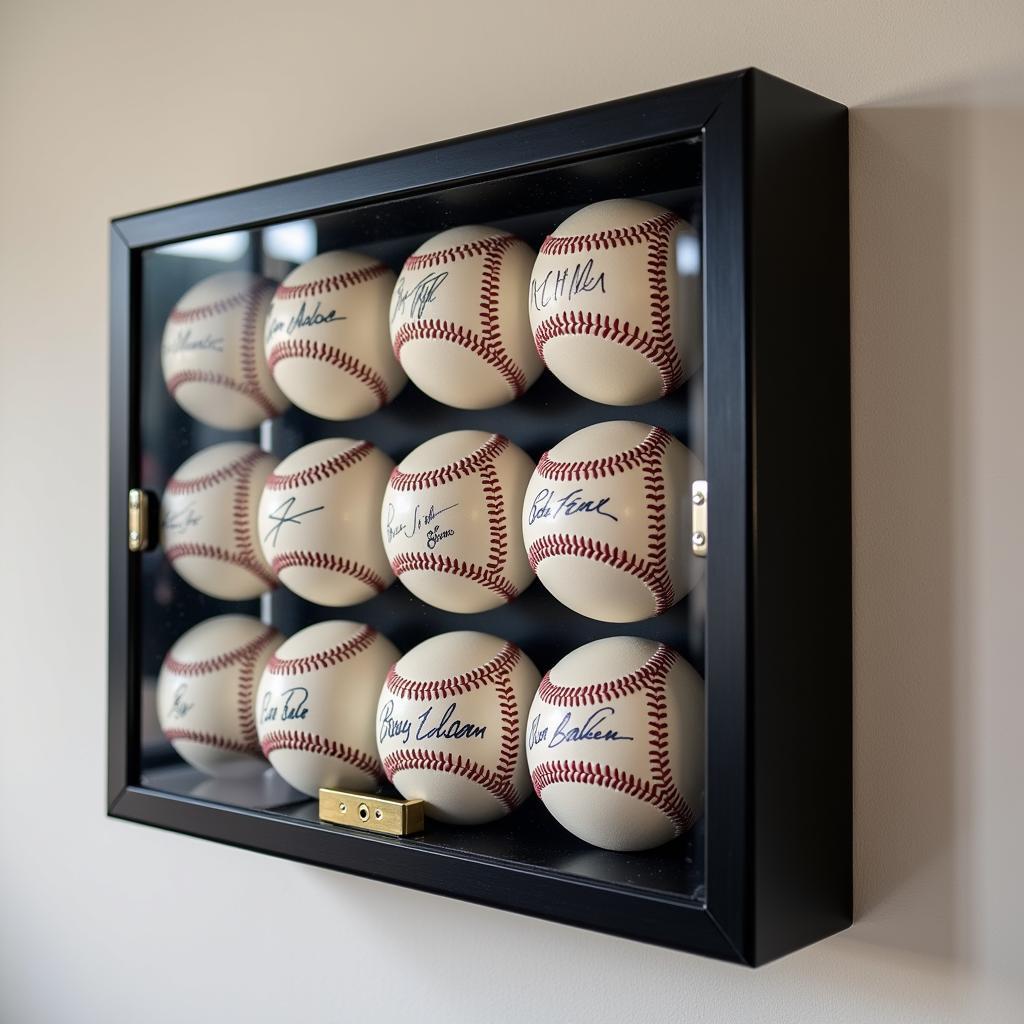 Wall-Mounted Baseball Display Case