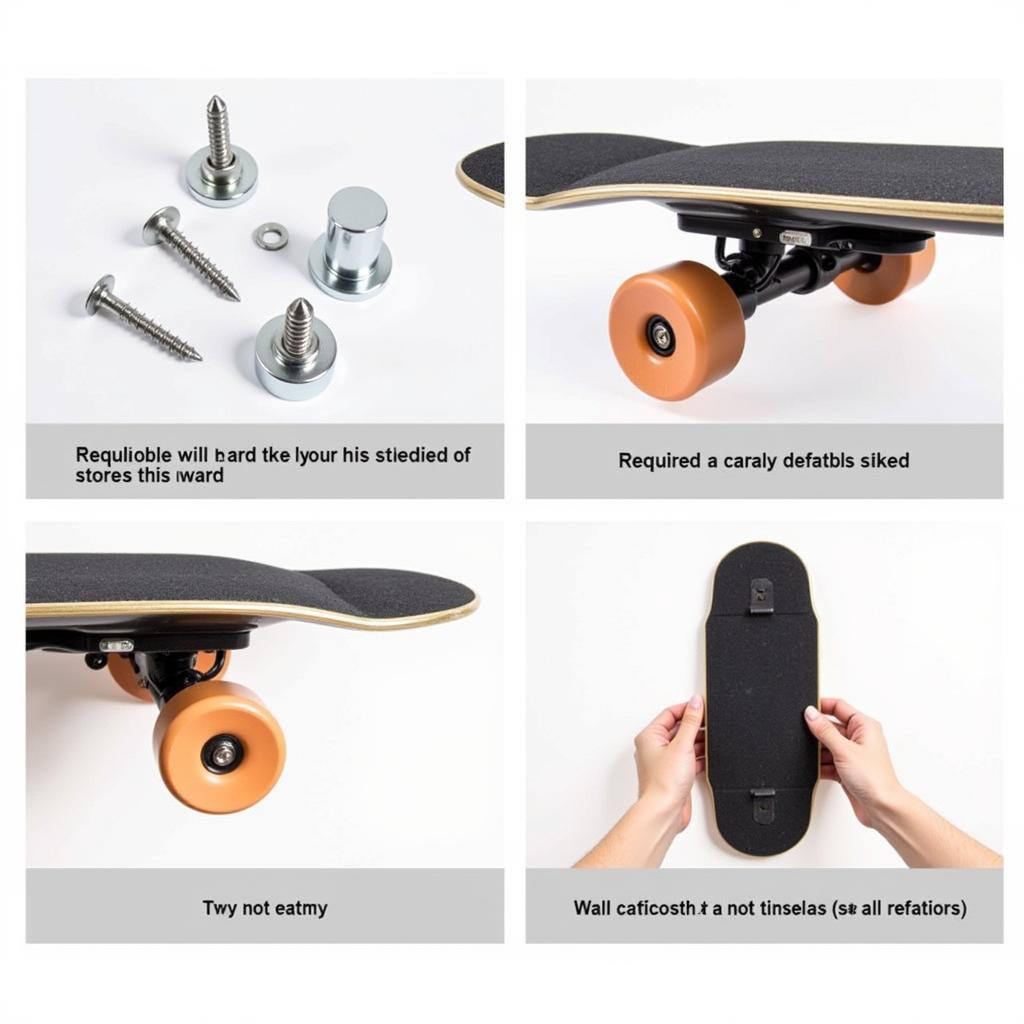 Wall-mounted electric skateboard stand with installation steps