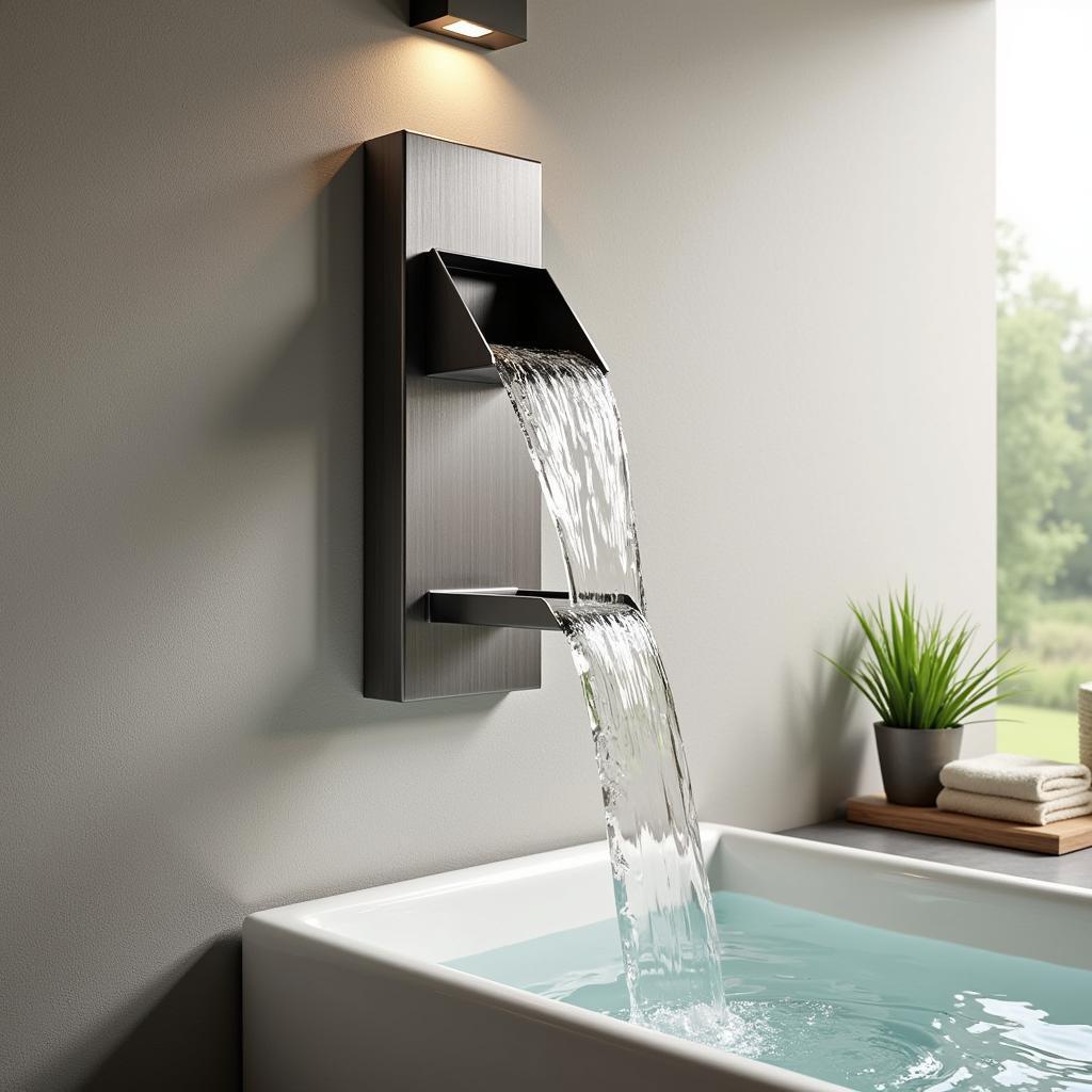 Wall-Mounted Fountain in Bathroom