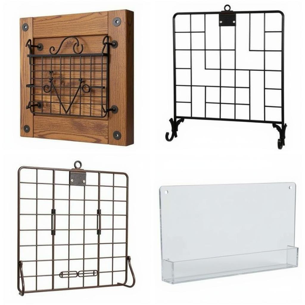 Wall-mounted greeting card holders in different styles