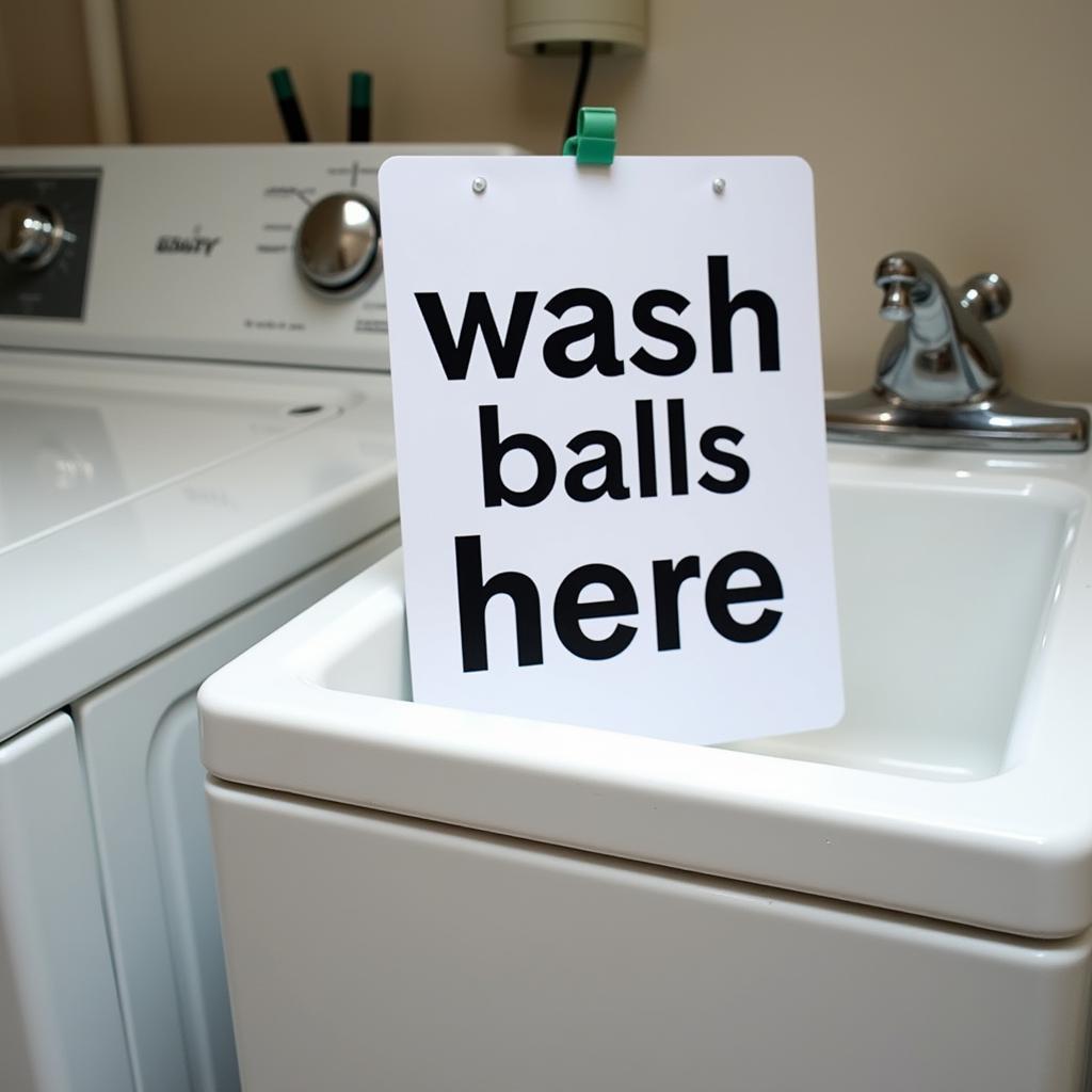 Understanding the "Wash Balls Here" Sign