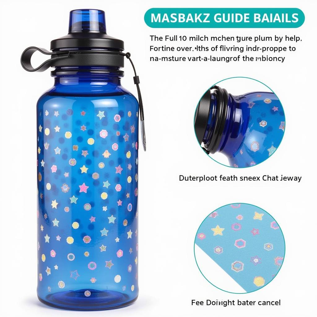 Waterproof transparent holographic stickers on a water bottle