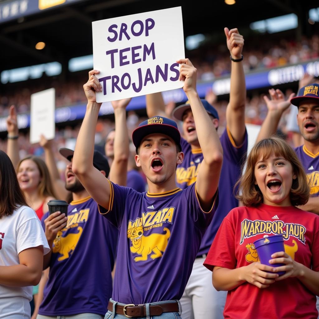 Wayzata Trojans Baseball Fans Cheering