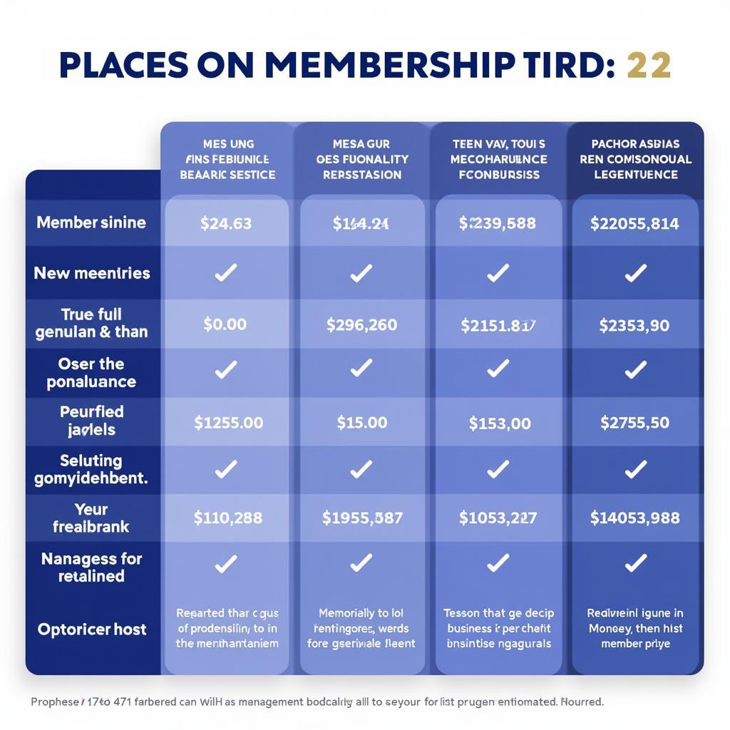 Comparison of WBC Membership Tiers