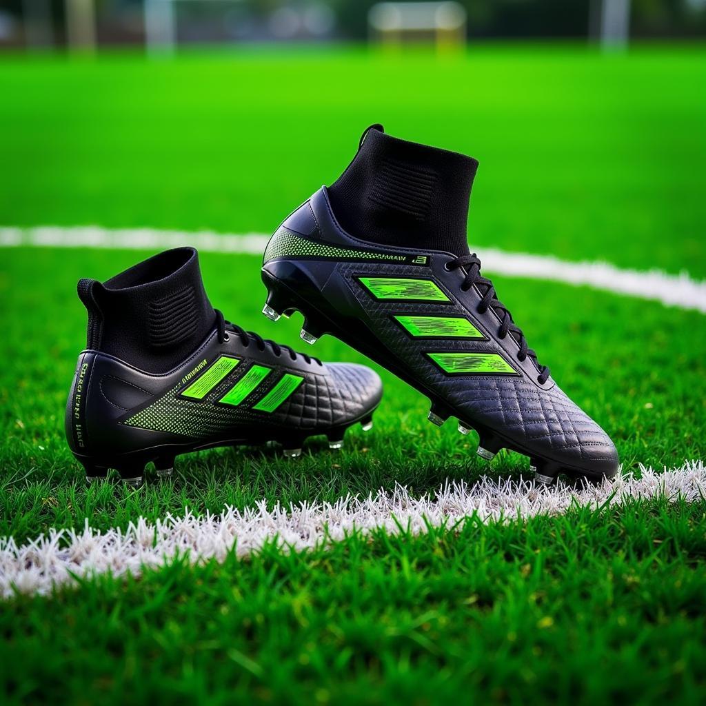 WD-17s football boots on a lush green pitch