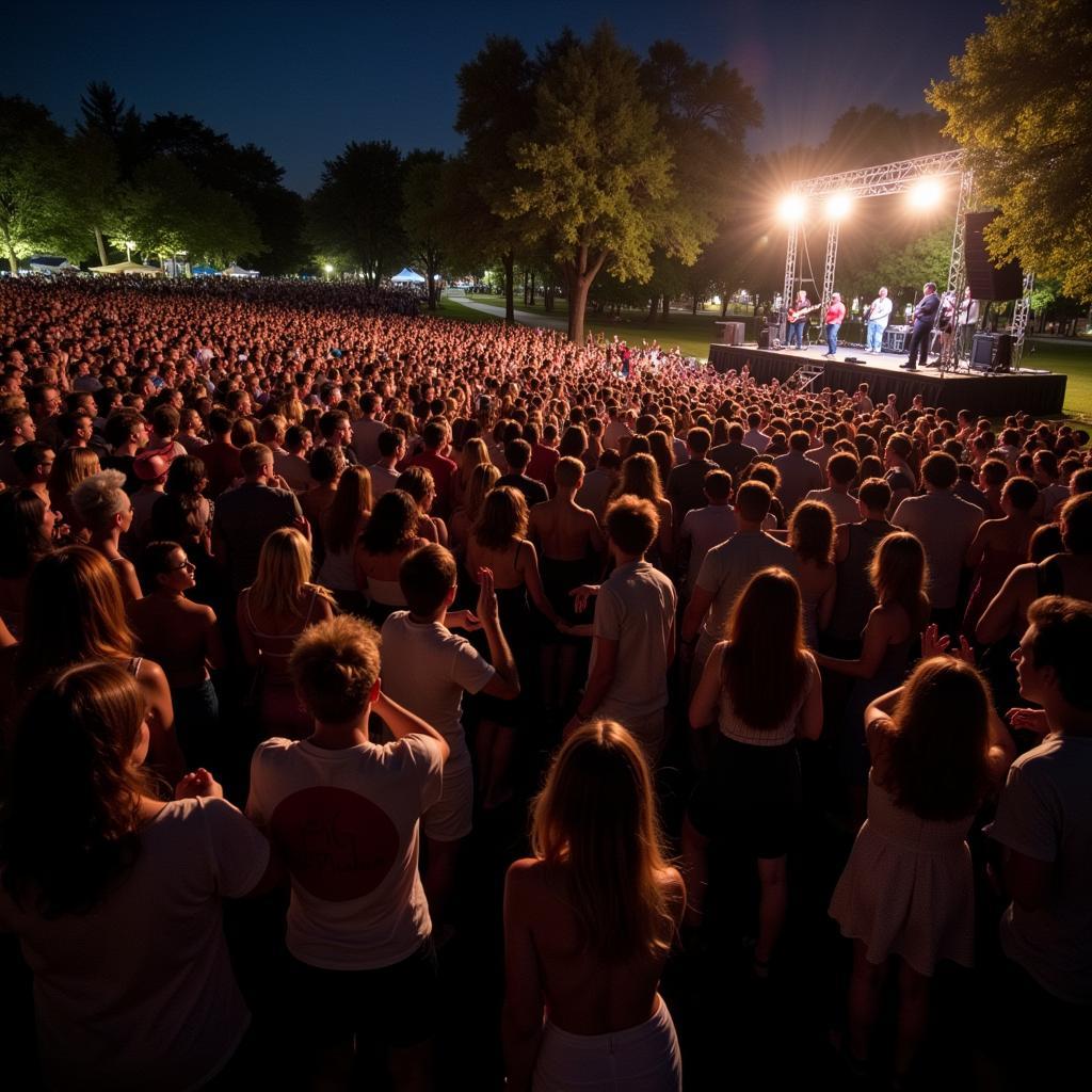 Crowds enjoying live music at a Westlake Village concert