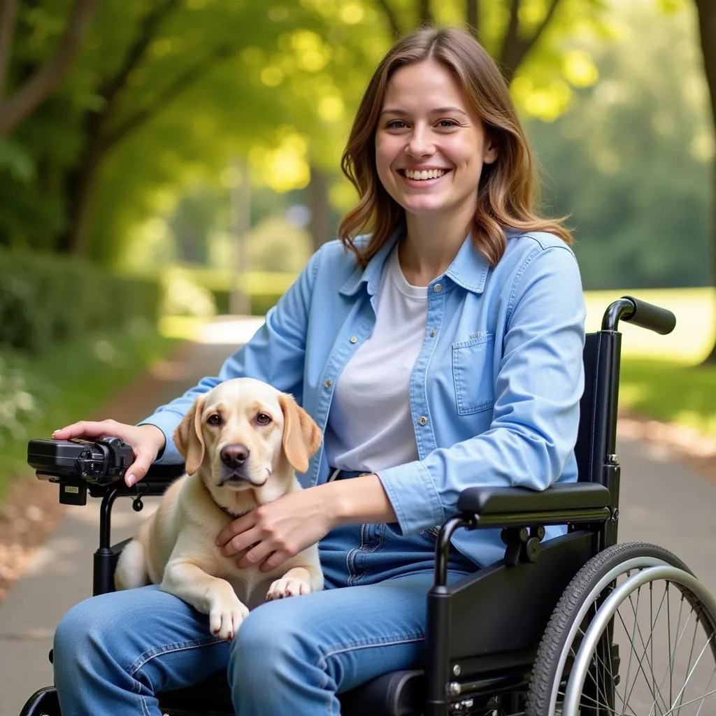 Wheelchair User with Lap Buddy