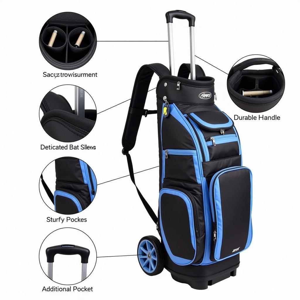 Wheeled Softball Bat Bag Features