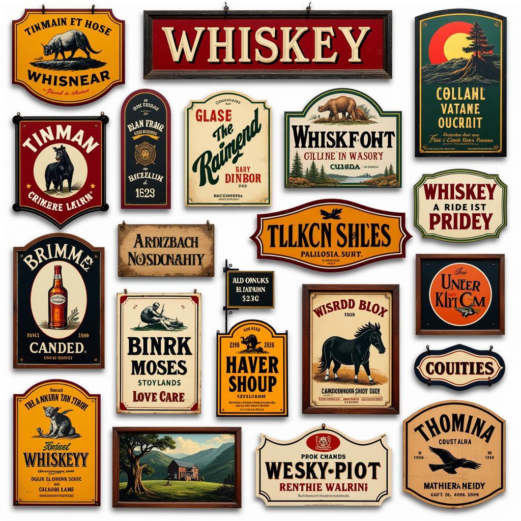 Variations in Whiskey Sign Designs