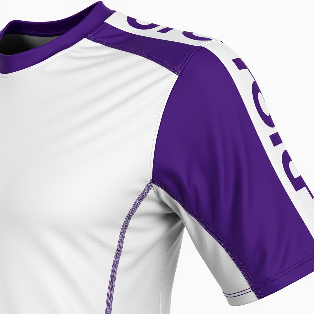 Modern Football Jersey Design with White and Purple Color Scheme