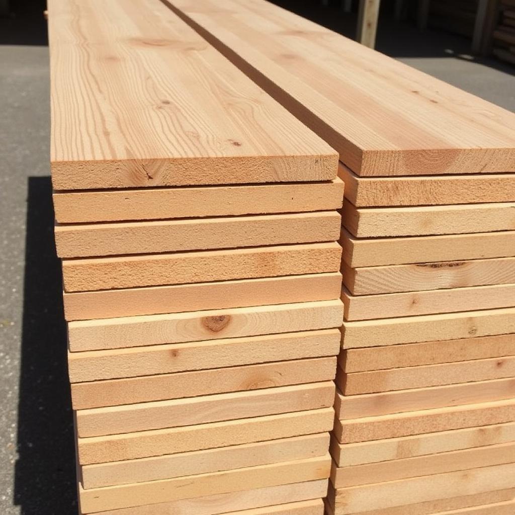 Stack of White Oak 1x8 Lumber