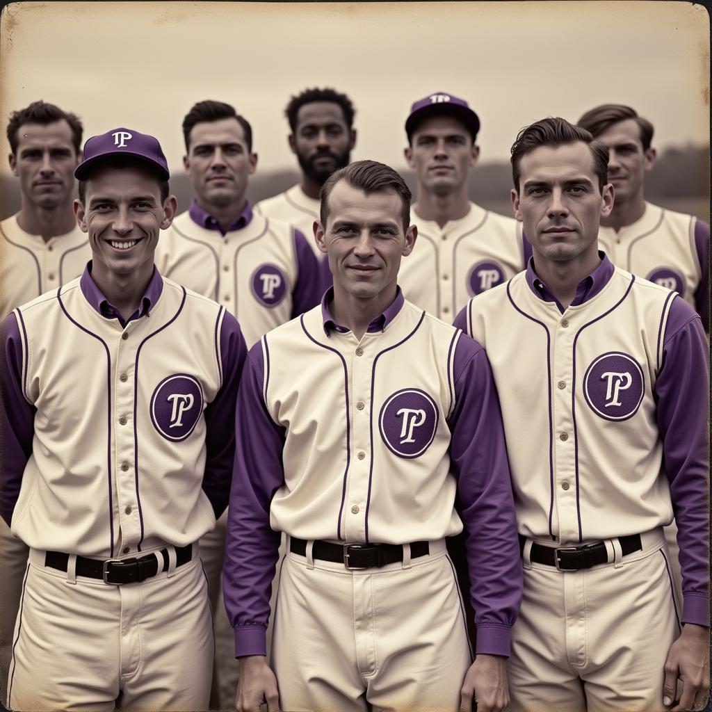 White and Purple Baseball Jersey: Historical Team Photo