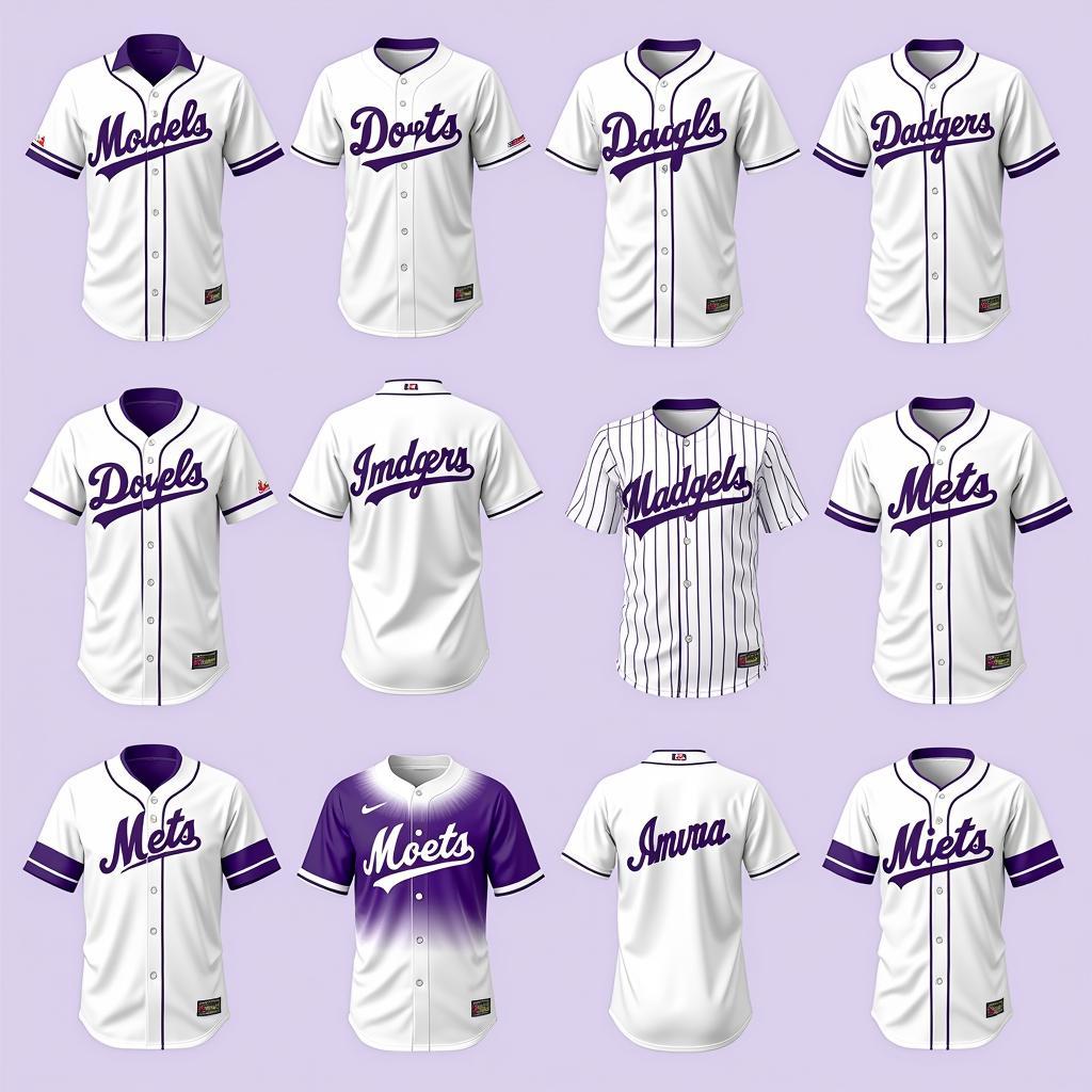 Modern White and Purple Baseball Jersey Designs