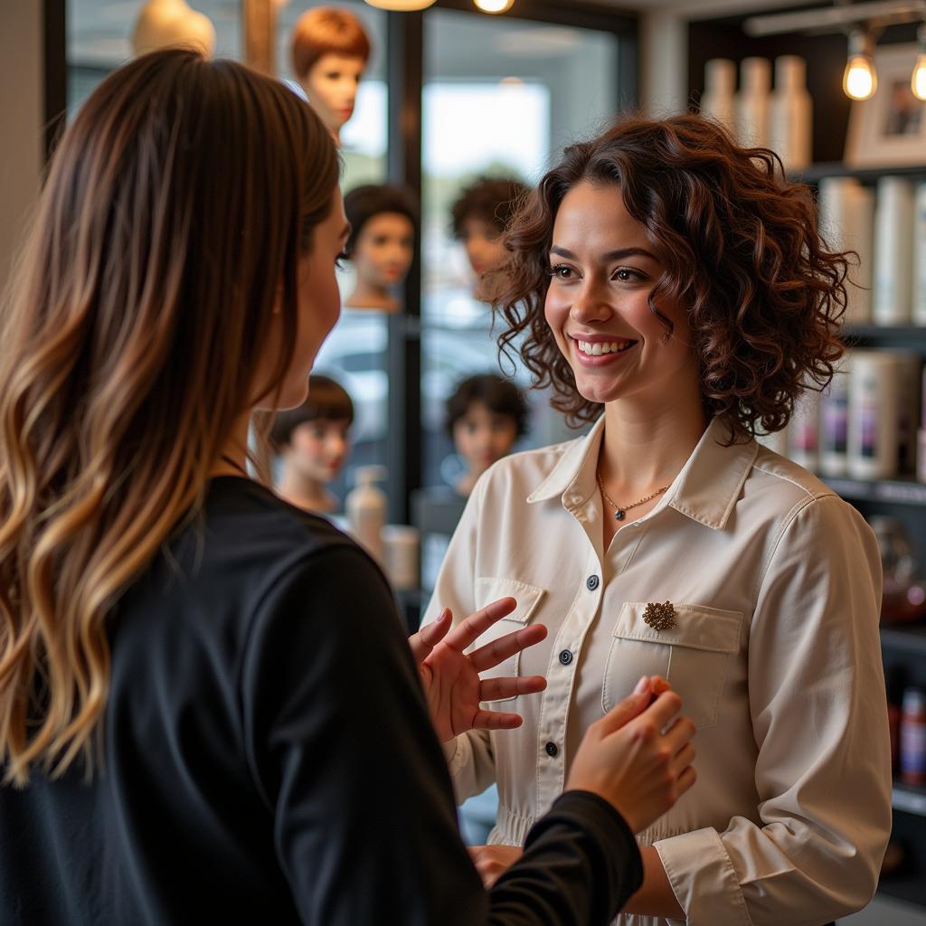 Wig consultation in a Chicago shop