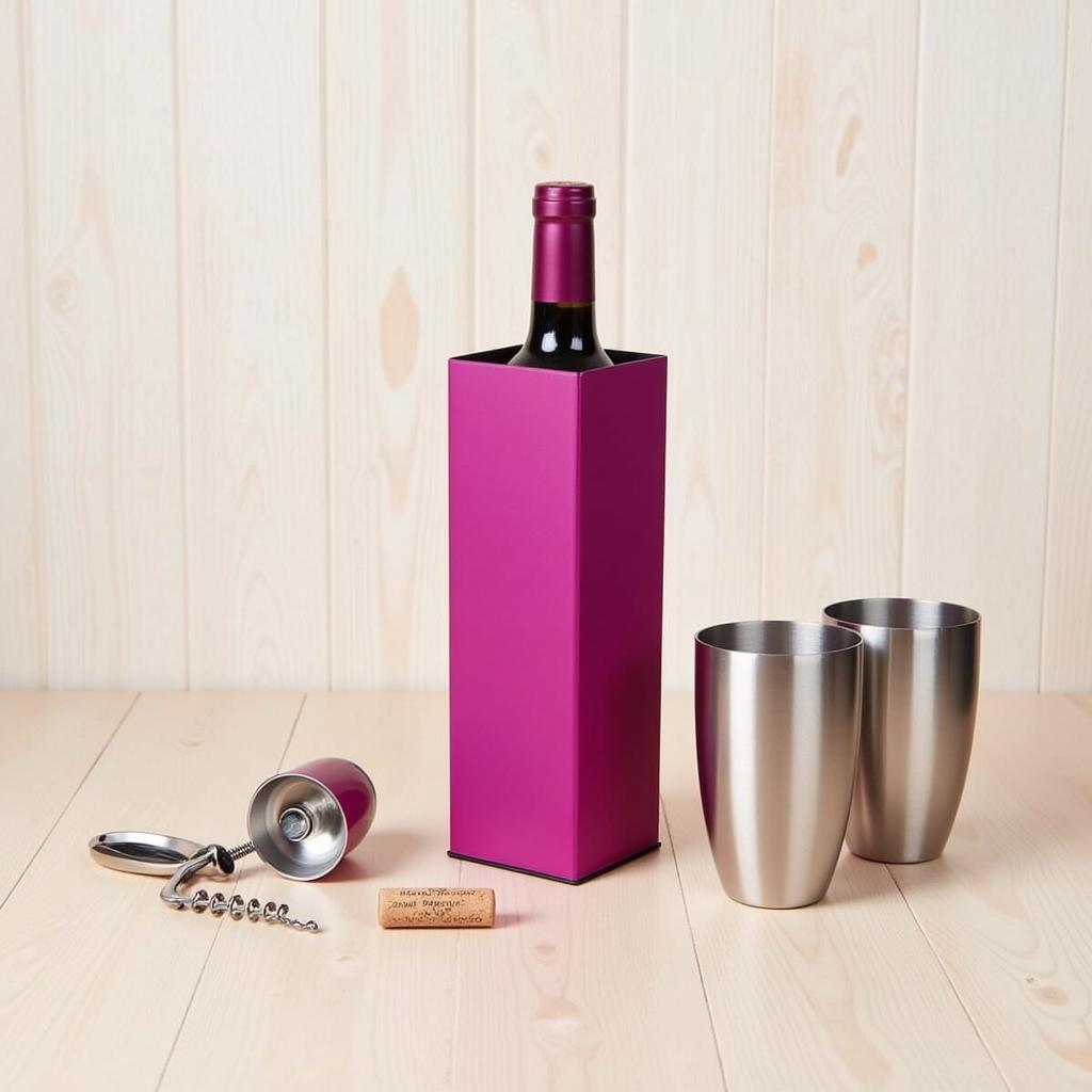 Wine tote with opener and glasses