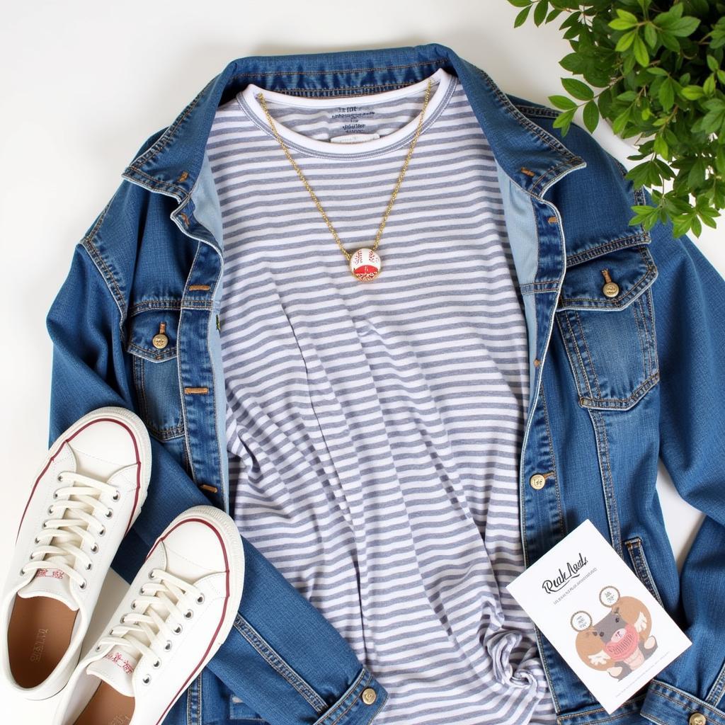 Outfit inspiration featuring a women's baseball necklace