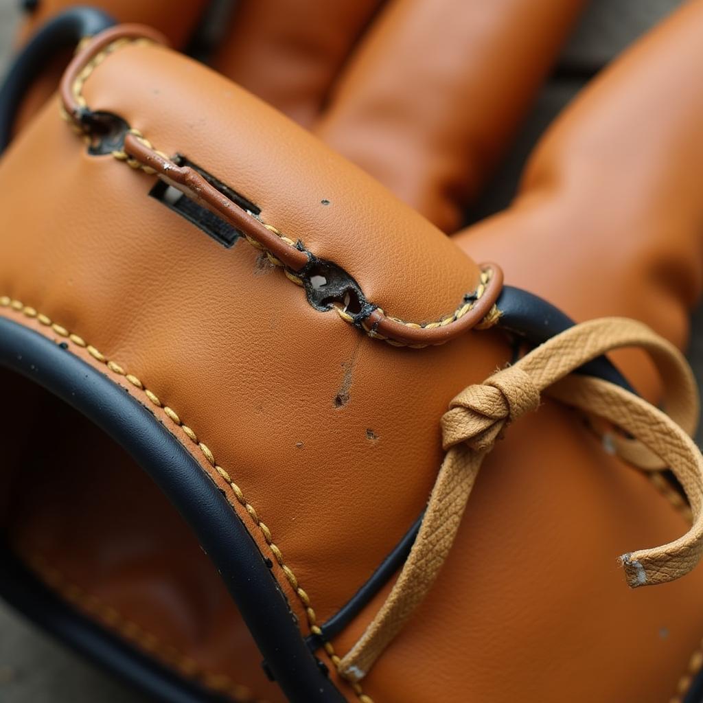 Worn Out Baseball Glove Strap