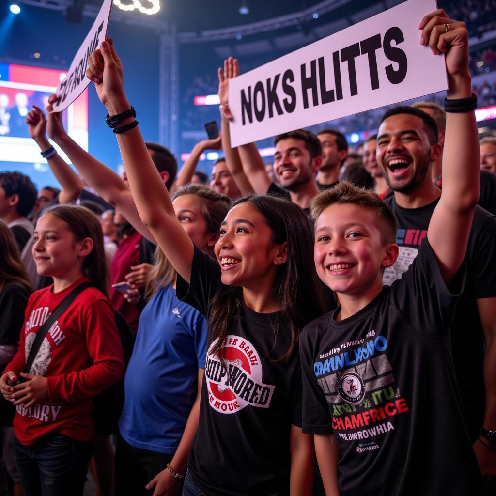 Enthusiastic WWE Fans at an Oakland Event