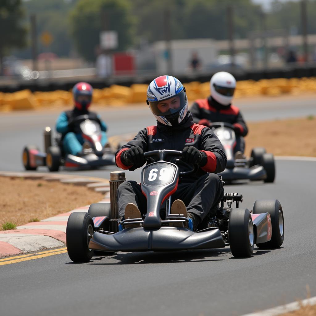 X2 pocket bike racing on a track