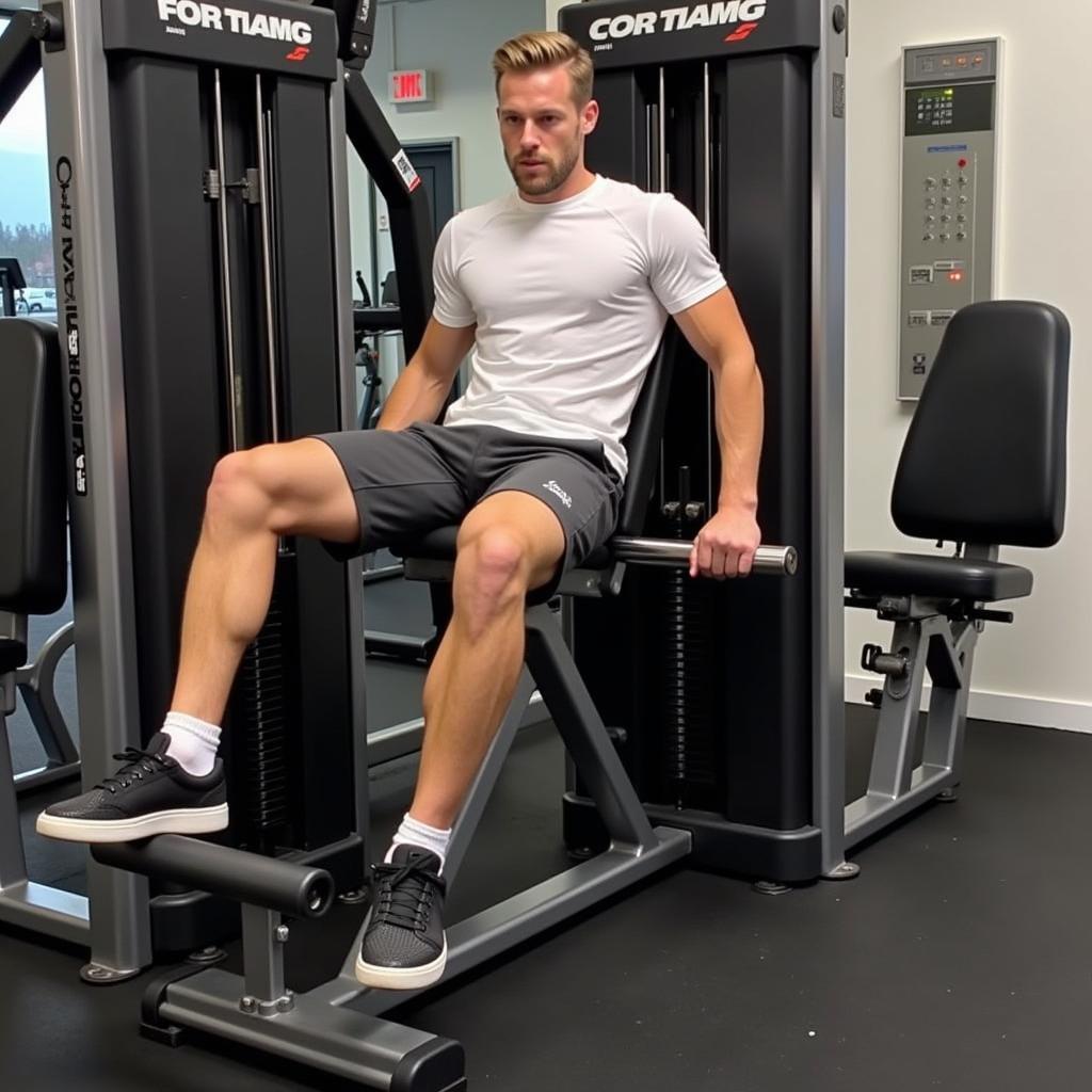 Frenkie de Jong performing x6 pump on leg press machine