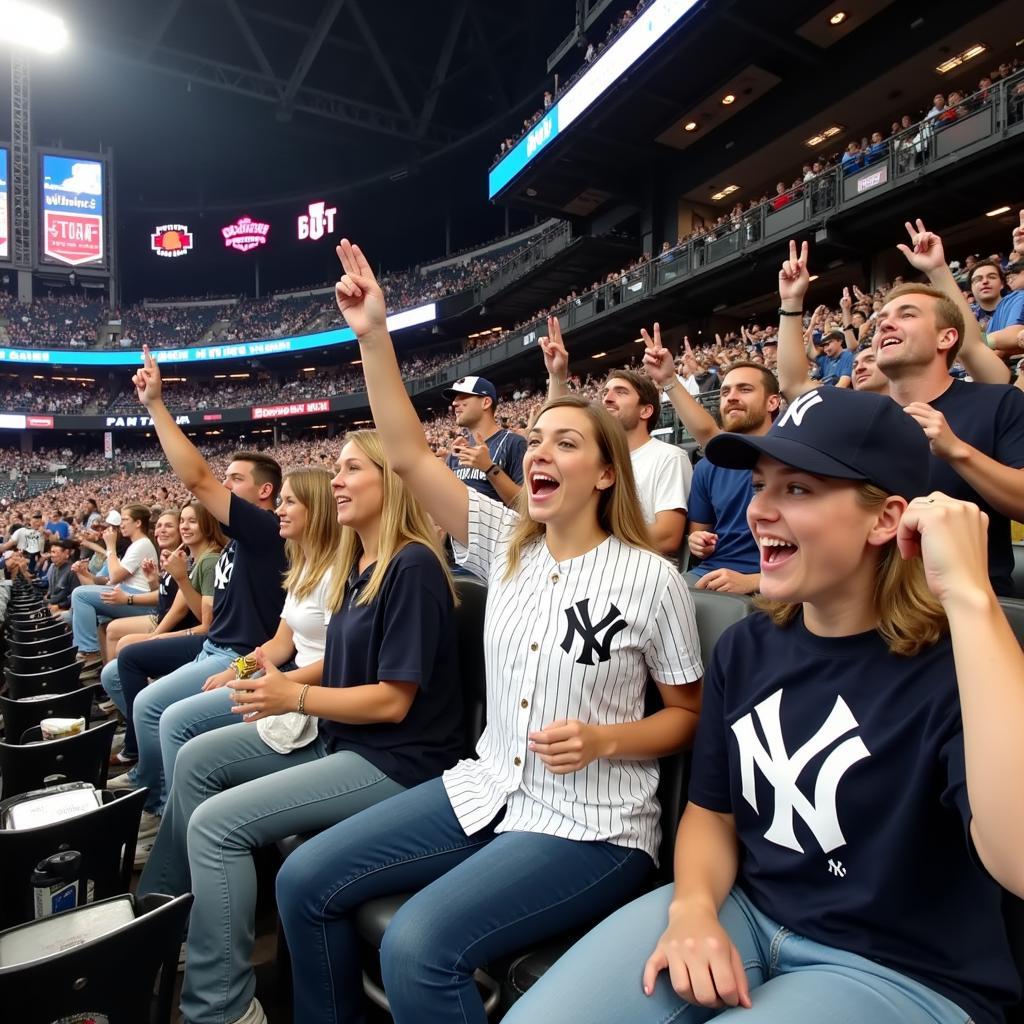 The atmosphere in Yankee Stadium Section 127