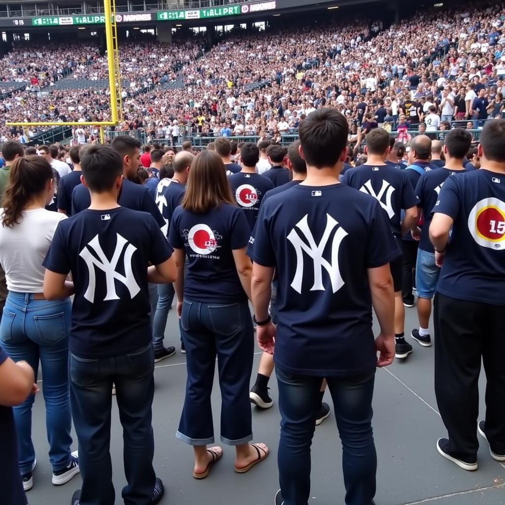 Yankees Fans in Eclipse Shirts at Stadium