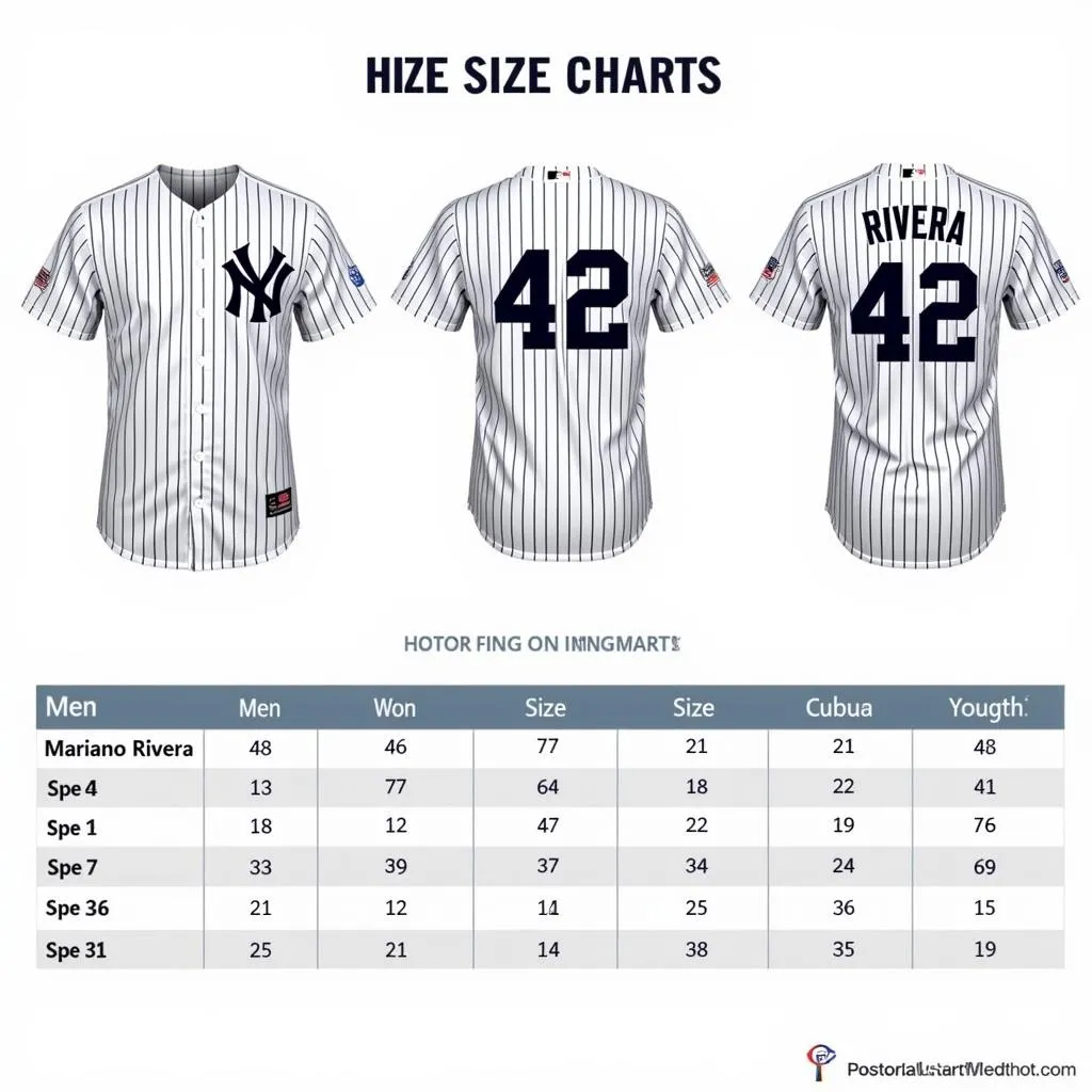 Yankees Jersey Mariano Rivera Size Chart