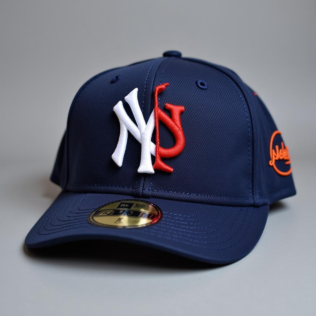 New York Yankees and Mets Split Hat