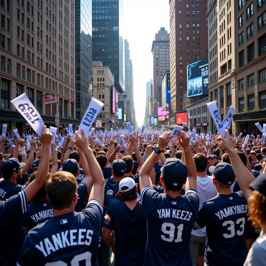 Yankees Ribbon Championship Celebration