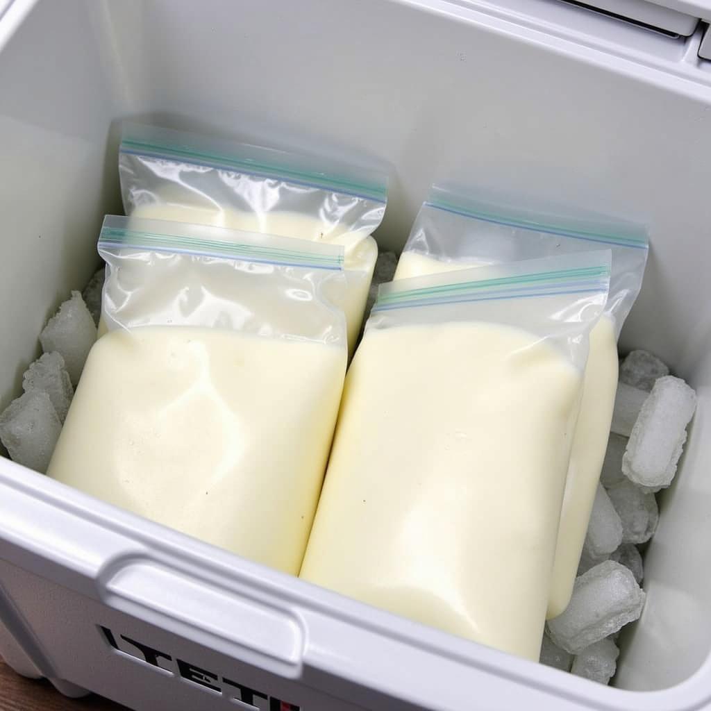 Preparing Yeti Cooler for Breast Milk Storage