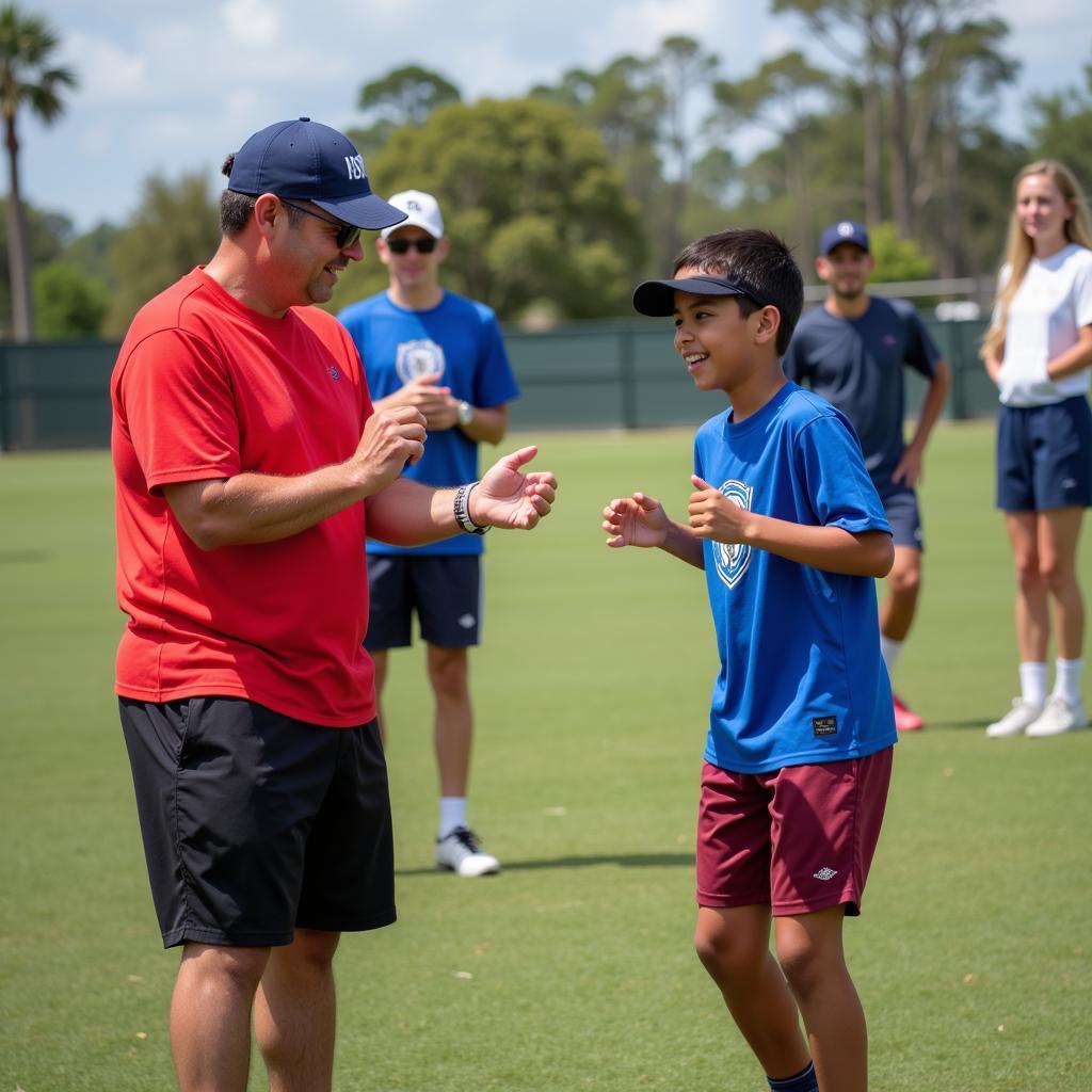 Young Athlete Training with Coach