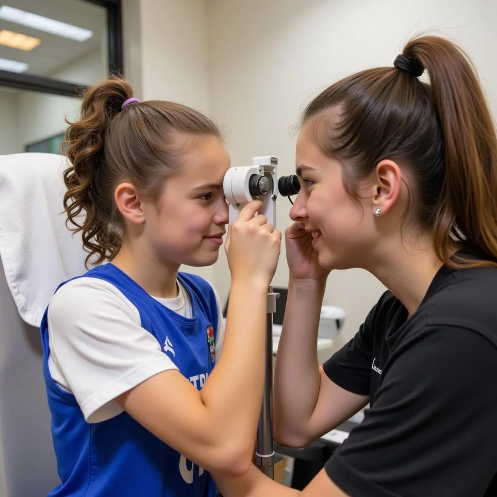 Young Athletes Getting Eye Exams