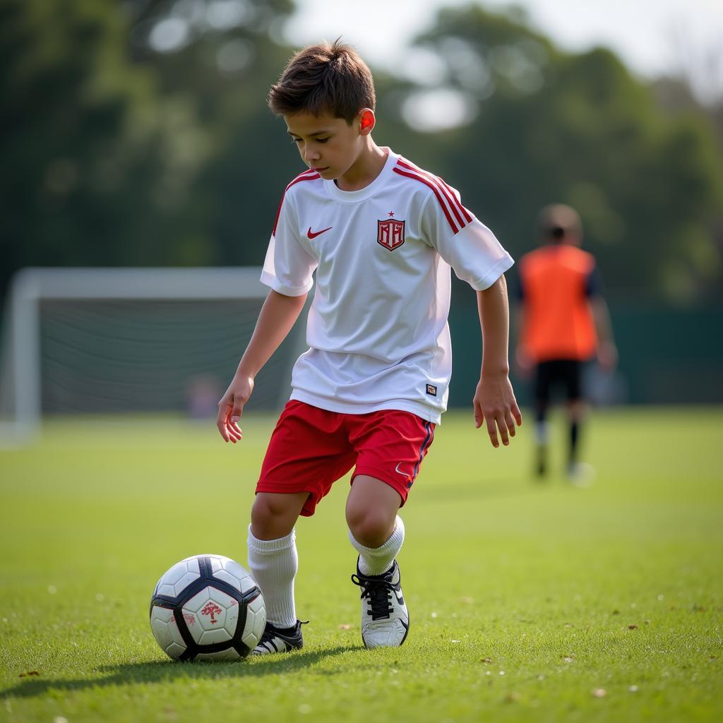 Young athlete practicing Jeff Stanek drills