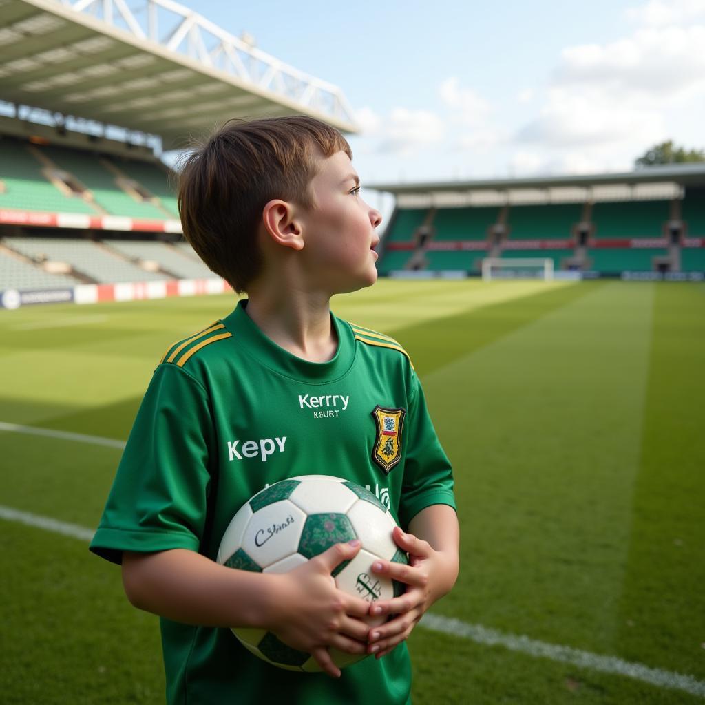 Aspiring Young Footballer Dreaming of Wearing the Kerry Jersey